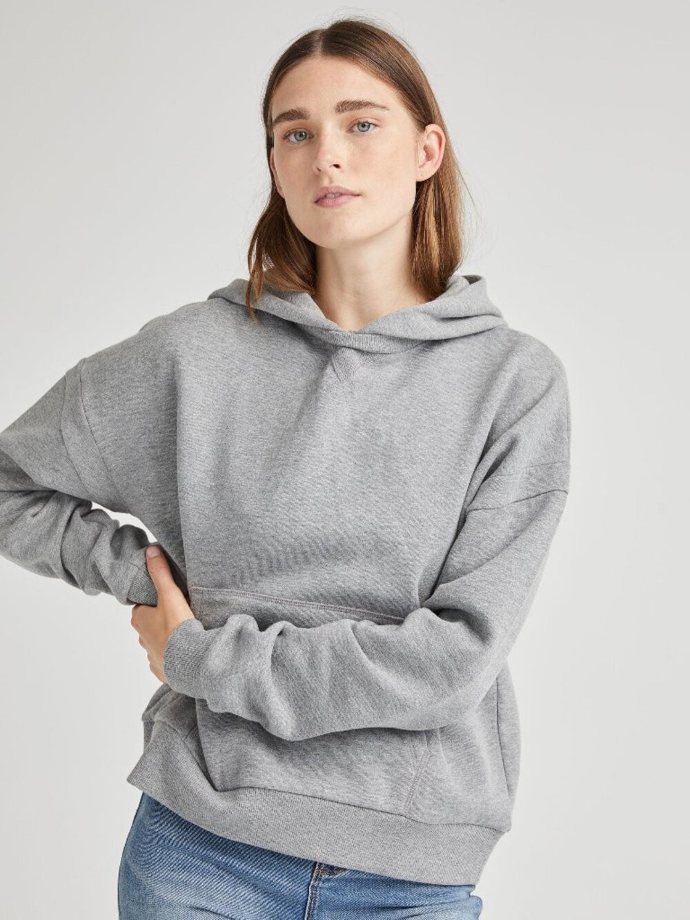 Andie Womens Recycled Fleece Hoodie - Recycled Fleece - Heather Grey Size MHEATH